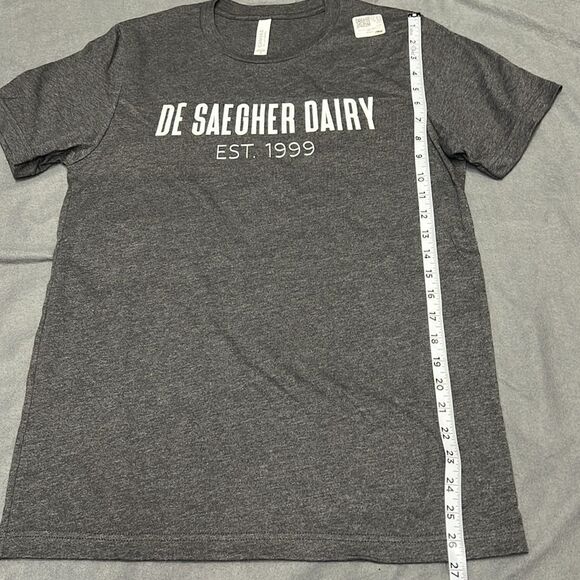 De Saegher Dairy Est. 1999 Short Sleeve T-Shirt Grey Size Medium - Picture 6 of 6